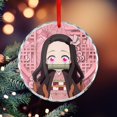 thumbnail image 5 of Kamado Nezuko Christmas Round Ornament Glass Circular Pendant Smooth Hanging Decoration for Home, Office & Christmas Tree, 5 of 8