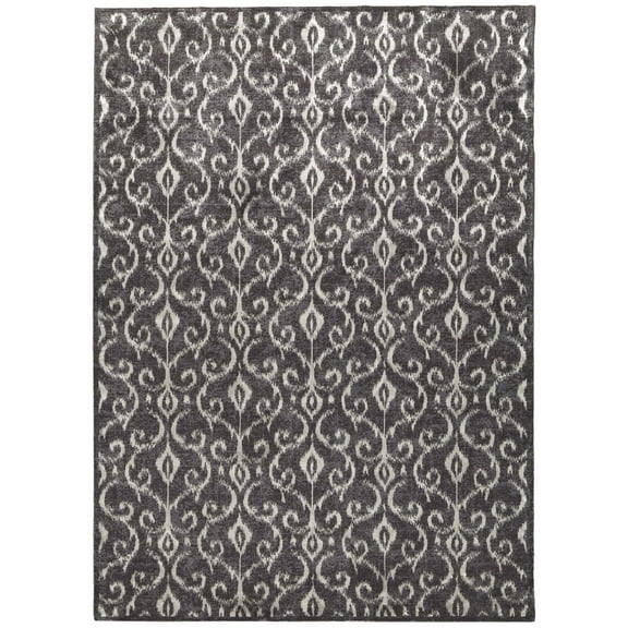 Feizy Azeri Iv Transitional Ikat, Gray/Taupe/Ivory, 10' x 13'2" Area Rug Sheen Global Damask Floor Rug for Living room Bedroom