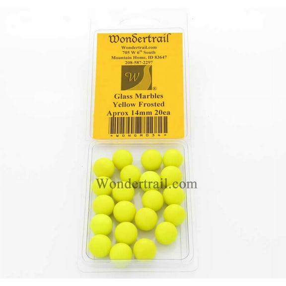 Yellow Frosted Marbels 14mm Glass Marbles Pack of 20 Wondertrail