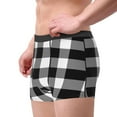 thumbnail image 4 of Bingfone White And Black Plaid Men'S Underwear - Casual Stretch Boxer Briefs-Small, 4 of 9