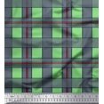 thumbnail image 1 of Soimoi Green Cotton Cambric Fabric Check Check Print Fabric by the Yard 42 Inch Wide, 1 of 5