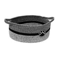 thumbnail image 1 of Cesta tejida de cuerda vacía, contenedor de organización, cesta de regalo rectangular para el hogar, juguete para gatos Negro Gris, 1 of 9