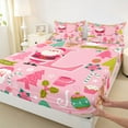 thumbnail image 3 of Castle Fairy Pink Initial Alphabet L 4pcs Bed Sheets for Kids Teens Children,Merry Christmas Xmas King Sheets,Kawaii Cute Santa Claus Deer Super Cozy Sheet Set,Breathable Home Decor, 3 of 7