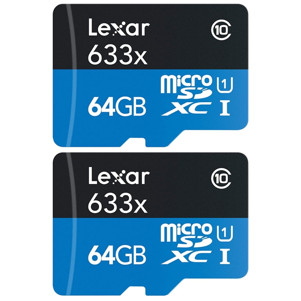 Lexar LSDMI64GBBNL633A High-Performance 633x microSDHC/microSDXC UHS-I 64gb Memory Card 2 Pack