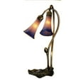 thumbnail image 5 of Meyda Tiffany 13064 Blue Pond Lily - 2 Light Accent Lamp   Mahogany Bronze Finish with Blue Glass, 5 of 7