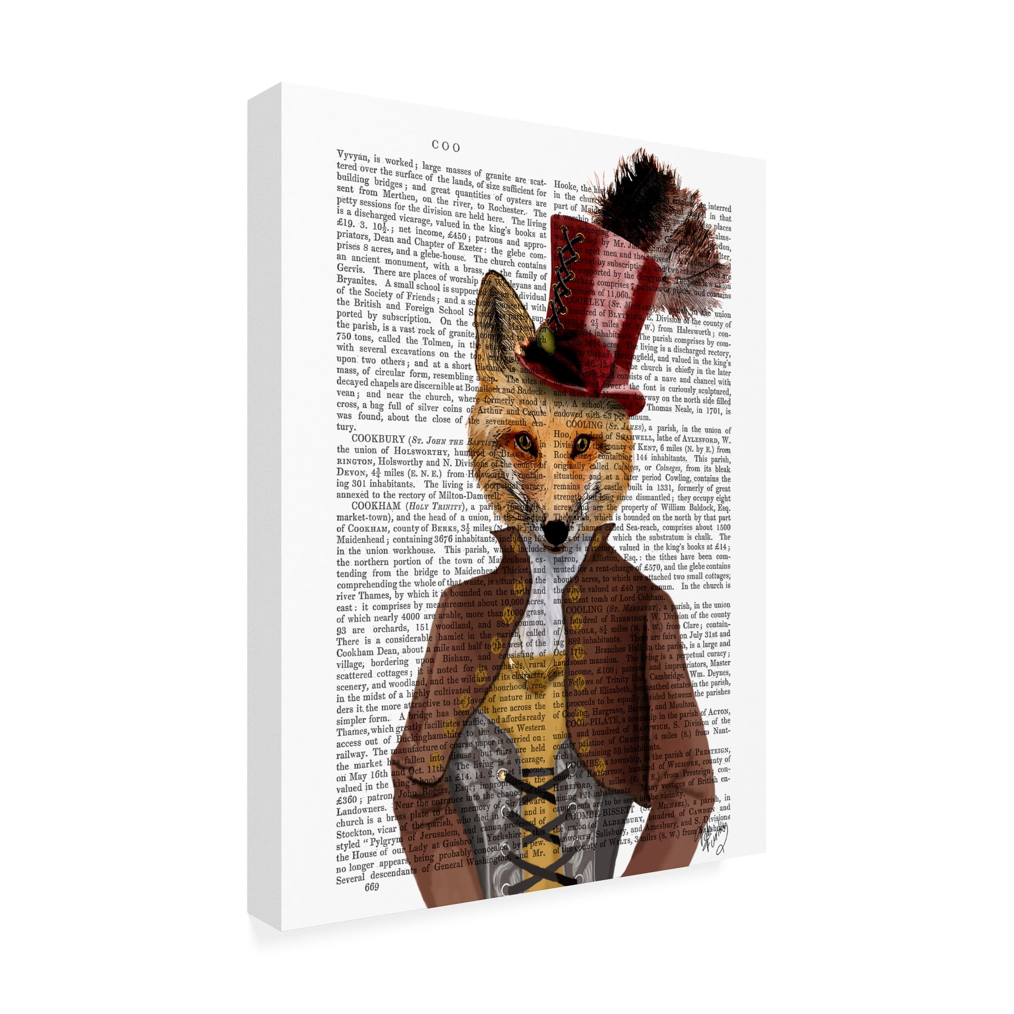 Trademark Fine Art 'Vivienne Steampunk Fox' Canvas Art by Fab Funky