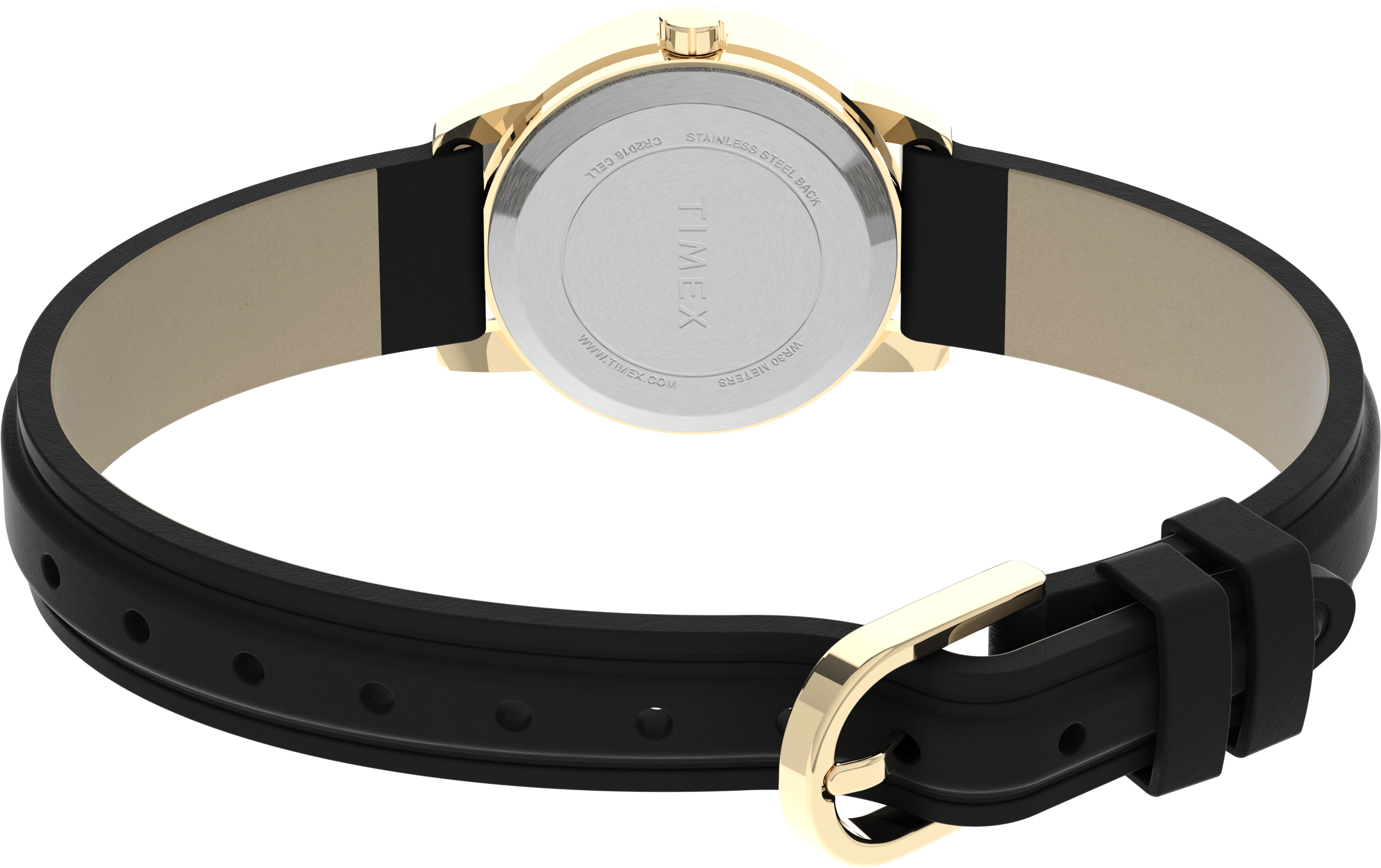 Timex Ladies' Dress Black Leather Strap