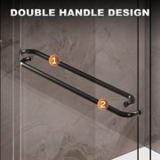 Sunny Shower 60 in.W x 72 in.H Double Sliding Shower Door Dumb Black Finish Framed with 1/4 inch Clear Tempered Glass