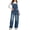 Blue, variant on Women Sleeveless Denim Overall Pants Casual Loose Barrel Leg Jeans Jumpsuit with Pockets