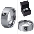 thumbnail image 4 of Tungsten Nevada The Silver State Heart Band Ring 8mm Men Women Comfort Fit Gray Flat Cut Brushed Polished, 4 of 4
