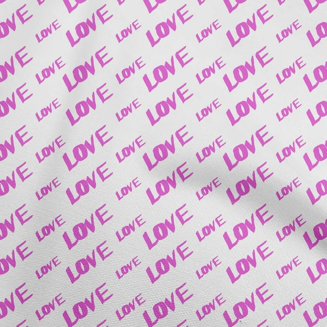 oneOone Rayon Fuschia Pink Fabric Writing Love Sewing Craft Projects Fabric Prints By Yard 56 Inch Wide
