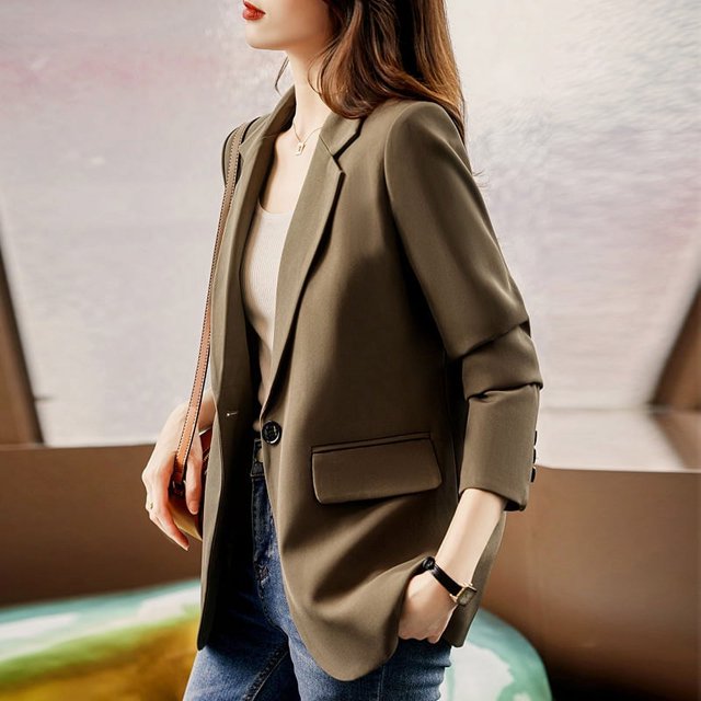 Black Casual Suit Jacket Women‘s Autumn Design Sense Niche Sense Spring New Suit