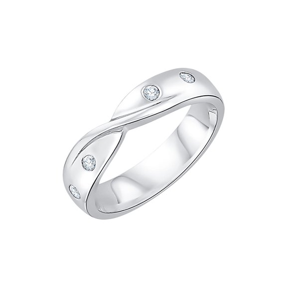Diamond Wedding Band in Sterling Silver (1/10 cttw) (I-Color, SI3-I1 Clarity) (Size-9.5)