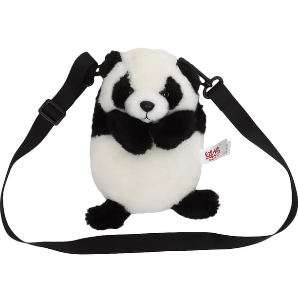 Precioso bolso de mano con diseño de panda, bandolera de peluche, novedoso bolso de hombro individual