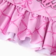 thumbnail image 6 of Barbie Girls Swimsuit Set Bow Print Graphic Ruffle Peplum Tankini Top Swim Bottoms 2 Piece Tankini Swimwear Sizes 4-5Y, 6 of 10