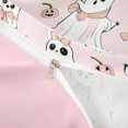 thumbnail image 4 of Homewish Girly Cute Halloween Ghost Bedding,Pink Bow Print Duvet Cover Full,Pink Reversible,3-Piece,1 Duvet Cover and 2 Pillowcases, 4 of 6