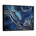 thumbnail image 3 of Designart "Abstract Illusion Blue and Gold Marble III" Oversized Abstract Framed Wall Art - Modern Blue Abstract Marble Entryway Framed Wall Art, 3 of 7