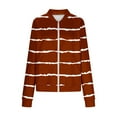 thumbnail image 5 of Uaswgudfs Women's Navy Striped Waffle Knit Jacket, Fall Winter Zip-Up Long Sleeve No-Hood Casual Coat with Pockets - Trendy Outerwear Red M, 5 of 5