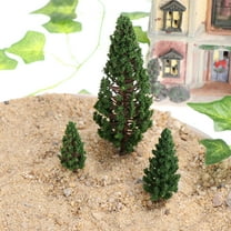 WHAMVOX Plastic Model Trees for Decor Use with Realistic Trunk and Green Leaves 8pcs Various Heights
