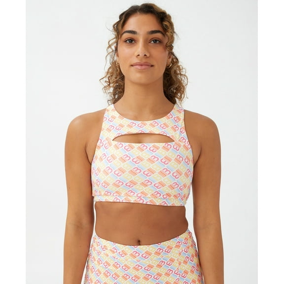 Cotton On Body Womens Smoothing Cut Out Vestlette Top Logo M