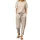 thumbnail image 2 of Conjuntos de dos piezas para mujer de Fnochy: tops casuales de manga corta y pantalones anchos, conjuntos de chándal, 2 of 6