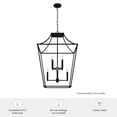 thumbnail image 6 of Hunter - Laurel Ridge 8-light Natural Black Iron, Large Pendant Light, Dimmable, Formal Style, Lantern Shaped, for Bedrooms, Dining, Living Rooms - 19771, 6 of 6