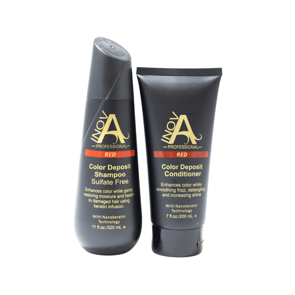 Inova Professional Red Color Deposit Shampoo Sulfate Free 11 oz. Red Color Deposit Conditioner 7 oz.
