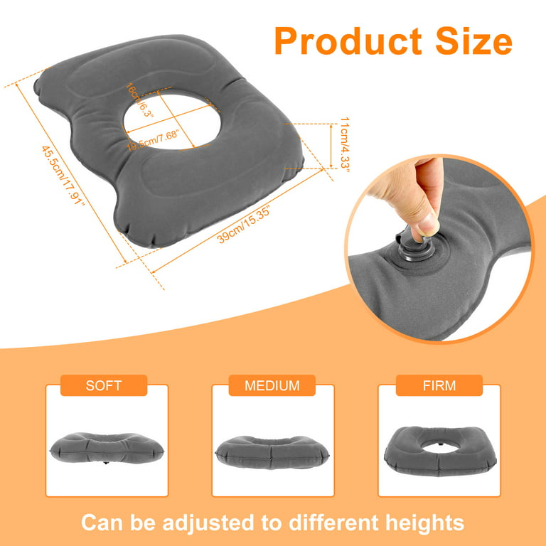 Turnsole Butt Donut Pillow for Tailbone Pain & Hemmoroid & Bed Sores - 14 Coccyx Donut Seat Cushions for Pressure Relief - Donut Inflatable to Sit on