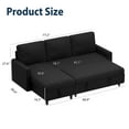 thumbnail image 3 of Walsunny Pull Out Sectional Sleeper Sofa Bed L Shape Couches with Reversible Storage Chaise for Living Rooms Small Rooms Apartment,Black, 3 of 7