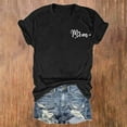 thumbnail image 6 of Dorinao Mama Shirts for Women Short Sleeve Love Letter Printed Graphic Mom Tee Tops, Black, L, 6 of 9