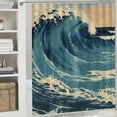 thumbnail image 6 of Orinice Wave Person Beach Bathroom Decor Set - Colorful Luxurious Graphic Print Polyester Fashion with Hooks, Chic Modern Shower Curtain Set 60x72, 6 of 7