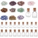 thumbnail image 1 of 20 mini botellas de deseos de vidrio redondas o cúbicas con 100 g de piedras preciosas pulidas sin perforar en 10 colores, 1 of 7