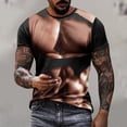 thumbnail image 2 of Funky Fake Muscle Tee Shirts Mens 2024 Christmas T-shirt 3D Graphic Shirts Casual Short Sleeve Tops for Party S-5XL, 2 of 6