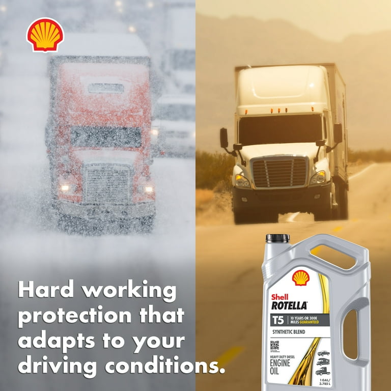 Shell Rotella T5 10W-30 Synthetic Blend Diesel Engine Oil, 1