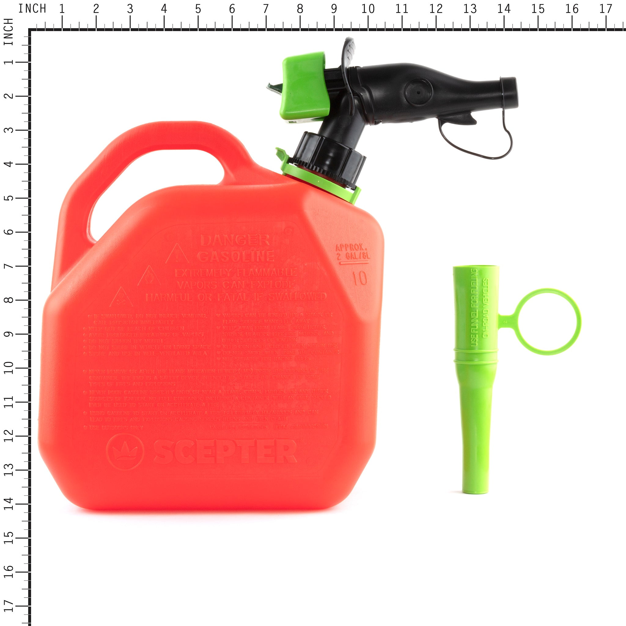 Scepter FR1G253, 2 Gallon Gas Can Easy To Pour Gray