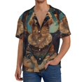 thumbnail image 1 of Fotbe Tree Meditating Golden Retriever Camisa Estampada de Manga Corta para Hombre, Casual de Verano, Estilo Playero, Sin Arrugas-Small, 1 of 5