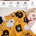 thumbnail image 4 of Flannel Halloween Blanket, Throw Soft Warm Fluffy Plush Blanket, Spider Webs Witch's Hat Black Bats and Decorated Pumpkins Print on Bed Couch Chair Living Room, 4 of 8