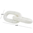 thumbnail image 3 of 9" x 2" White Marble Handmade Geometric 2 Link Chain Sculpture, by DecMode, 3 of 7