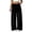 Black 12, variant on Karymi Shorts for Women Solid Plush Fuzzy Wide Leg Pants, Elastic Waist Decorative Button Front Warm Fluffy Long Trousers