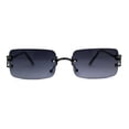thumbnail image 1 of Rimless Rectangular Luxe OG Mens 90s Rapper Sunglasses Gunmetal Smoke, 1 of 4