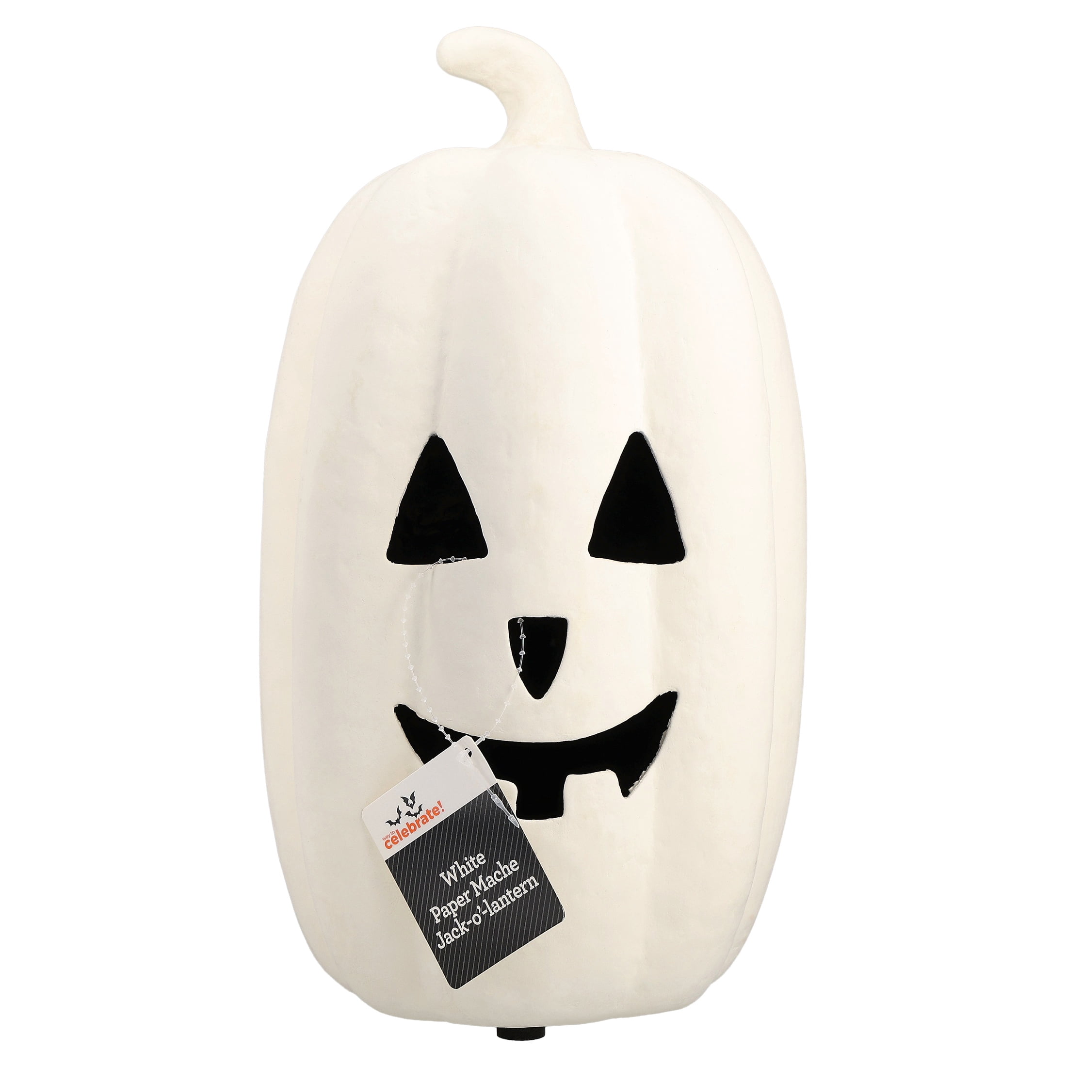 Paper Mache Jack-o'-Lantern Decoration, White, 12.6", Halloween by Way To Celebrate