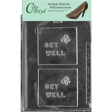 

Get Well Card Greeting Cards Chocolate Candy Mold with Exclusive Cybrtrayd Copyrighted Molding Instructions Pack of 3