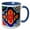 Blue/White, variant on 3drose, Colorful Ceramic Red Blue Flowers Decoration, Mexico, 11oz Two-tone Black Mug