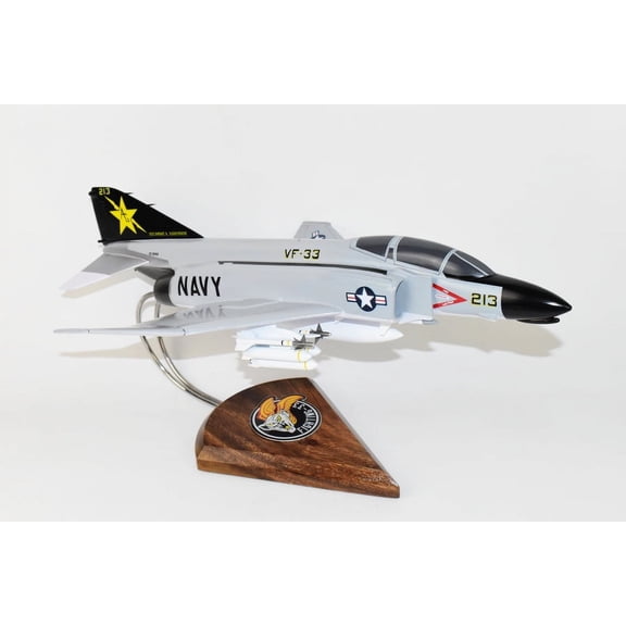 VF-33 Tarsiers F-4J Model, 1/42 (18") Scale, Mahogany, Navy, Fighter