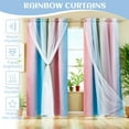 thumbnail image 3 of Dznils Star Ombre Printed Grommet Sheer Blackout Curtain Panel Set, 4 Piece, Pink, 52" W x 72" L, 3 of 10