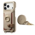 thumbnail image 2 of For Apple iPhone 17 Pro 6.3" Phone Case Wallet With Card Holder,PU Leather Case,Ring Holder Kickstand Magnetic Protective Women Men Cover With Shoulder Strap,Khaki,For iPhone 17 Pro, 2 of 10