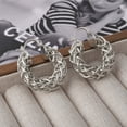thumbnail image 4 of SFTING Hoop Earrings for Women Braided Vintage Silver Plated Chunky Huggie Valentine Gift for Her, 4 of 7