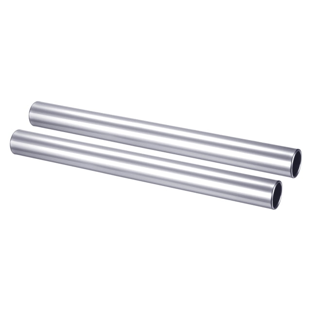 Bastón de Relevo de Tubo de Aluminio para Atletismo, Plata 2 Paquete
