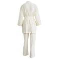 thumbnail image 4 of Franhais Women's Leisure  Loungewear Sets Fashion Loose Long Sleeve Lapel Tops + Solid Color Drawstring Pants 2PCS, 4 of 9