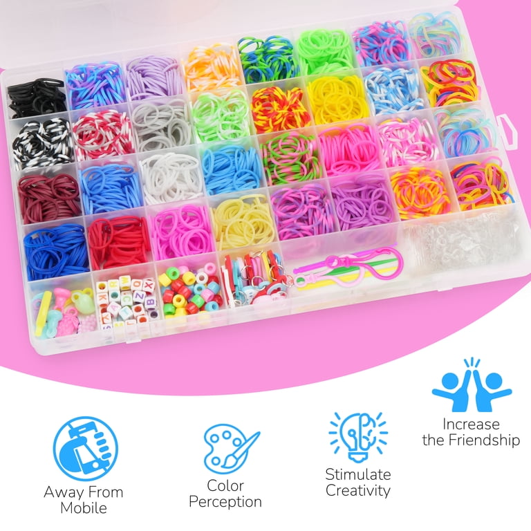 LotFancy 32 Colors Rubber Band Bracelet Kit, DIY Loom Kit with